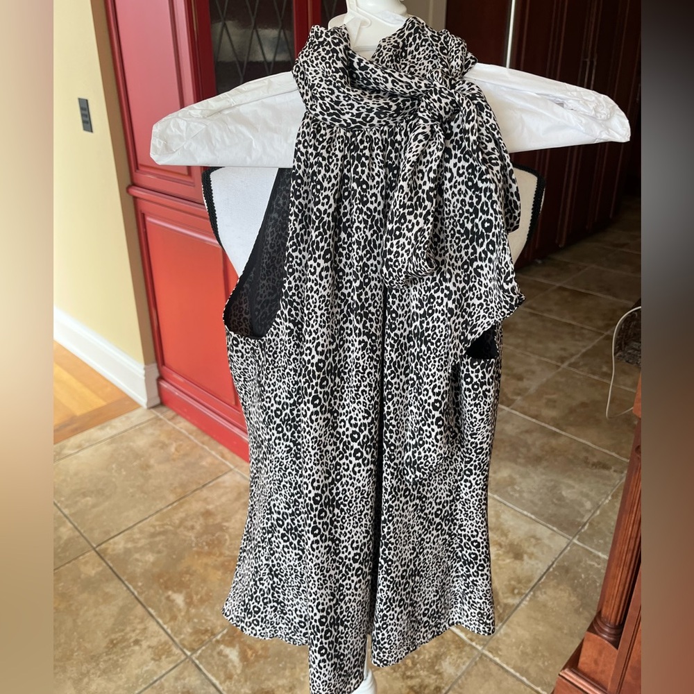 Ramy Brook Black and White Animal Print top